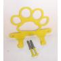 Dog Leash Hook Hanger. Dog Paw. Bright Yellow Color. Made in USA. Solid Steel. Screws Included.