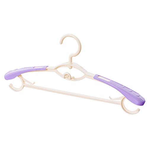 Ymout 5Pcs Clothing Hanger Space Saving Hangers Heavy Duty Wardrobe Non-Slip Clothes Rack (Purple,5Pcs)