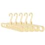 Regun 5Pcs Portable Multifunctional Folding Clothes Hangers 9 Holes Space Saving Clothing Holder(Beige)