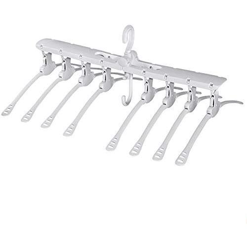 HomWe House Closet Clothes Hangers Space Saving Hangers Multi-Function Plastic Cascading Hanger 8 in 1 Set Magical Hanger in Chrome