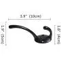 Dual Coat Hook/Hat Hooks Hardware(Upgraded&Thickened),10 Pack Heavy Duty Metal Double Coat Hanger - Wall Mounted (Two Types of Screws Included),Black Wall Hooks for Scarf, Bag, Towel, Key, Cap(10pack)
