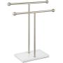 AmazonBasics Double-T Hand Towel Holder and Accessories Jewelry Stand, Nickel/White - 1005573-670-A60