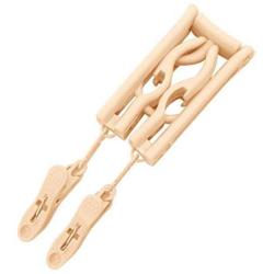 Toygogo 2 pcs Travel Hangers Portable Collapsible Clothes Hangers Folding Hangers Travel Laundry Accessories Space Saving for Clothes - Beige