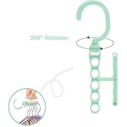 10pcs Random Color Plastic 5 Circle Multilayer Windproof Clothes Hanger Organizer Fixed Holder Storage Racks Buckle Hanger Anti-Slip Home