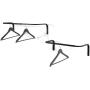 Wall Mounted Adjustable Durable Steel Clothes Rack Set of 2 Drying and Hanging Closet Bar Rail Organizer (Black)
