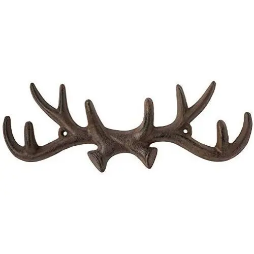 Comfify Vintage Cast Iron Deer Antlers Wall Hooks Antique Finish Metal Clothes Hanger Rack w/Hooks | Includes Screws and Anchors | in Rust Brown (Antlers Hook CA-1507-26) Comfify Vintage Cast Iron Deer Antlers Wall Hooks Antique Finish Metal Clothes Hanger Rack w/Hooks | Includes Screws and Anchors | in Rust Brown (Antlers Hook CA-1507-26)