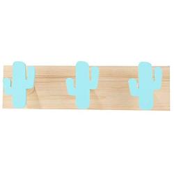 yanQxIzbiu Premium Wall Hooks,Nordic Style Wooden Cactus Wall Mount Hook, Clothes Scarf Storage Hanger Holder Blue