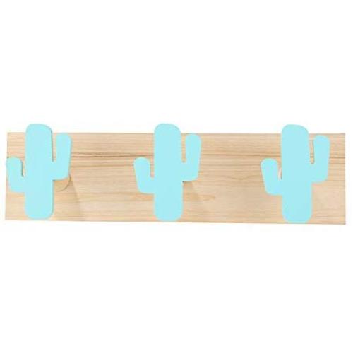yanQxIzbiu Premium Wall Hooks,Nordic Style Wooden Cactus Wall Mount Hook, Clothes Scarf Storage Hanger Holder Blue