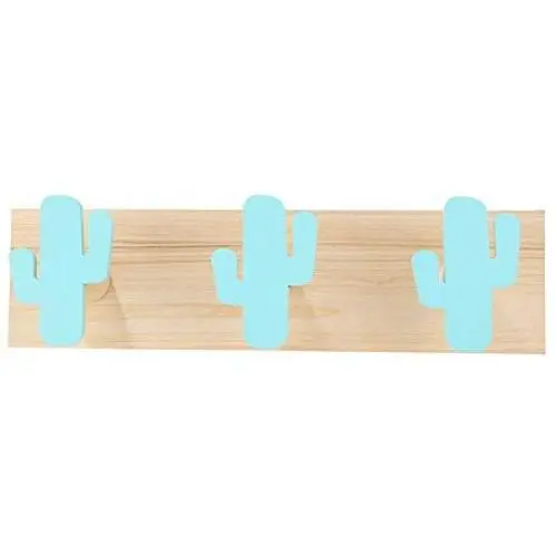 yanQxIzbiu Premium Wall Hooks,Nordic Style Wooden Cactus Wall Mount Hook, Clothes Scarf Storage Hanger Holder Blue