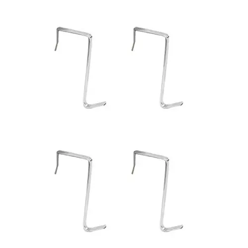 4 Packs Over The Door Hooks, Cubicle Hooks for Hanging, Stainless Steel Heavy Duty Door Hooks for Clothes, Towels, Purse Hanger Hooks for Bathroom, Closet Back of Door Hooks (Sliver) 4 Packs Over The Door Hooks, Cubicle Hooks for Hanging, Stainless Steel Heavy Duty Door Hooks for Clothes, Towels, Purse Hanger Hooks for Bathroom, Closet Back of Door Hooks (Sliver)