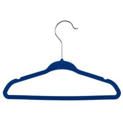 Baby Velvet Hangers - 50-Pack Blue Velvet Hangers, Ultra Thin Non-Slip Junior Hangers for Children Clothes, Space Saving