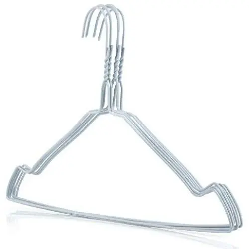 HANGERWORLD 20 Strong 16.1inch Metal 13 Gauge White Wire Remat Clothes Garment Notched Pants Bar Hangers. HANGERWORLD 20 Strong 16.1inch Metal 13 Gauge White Wire Remat Clothes Garment Notched Pants Bar Hangers.