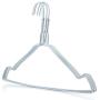 HANGERWORLD 20 Strong 16.1inch Metal 13 Gauge White Wire Remat Clothes Garment Notched Pants Bar Hangers.