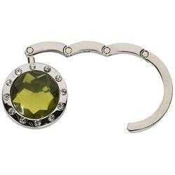 niceeshop(TM) Fashion Folding Bling Gem Crystal Handbag Purse Hook Hanger with Rhinestone,Green