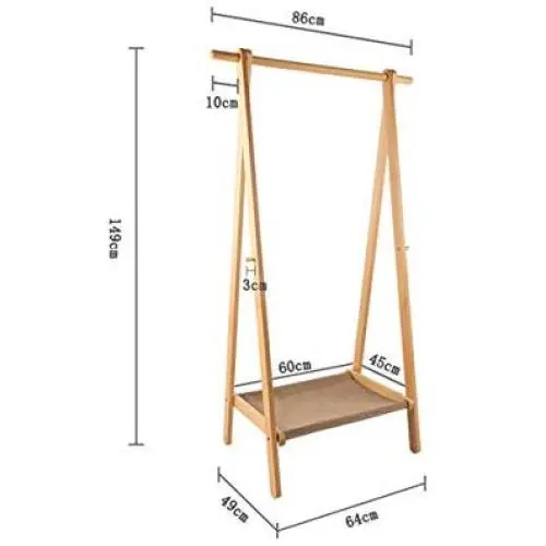 WYQSZ Coat Rack - Solid Wood Coat Rack Floor Bedroom Living Room Hanger Simple Folding Wooden Clothes Rack - Coat Rack 8563 (Size : S)