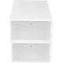 AUNMAS 2 Pcs Clear Plastic Shoe Storage Tidy Organizer Boxes Colorful Liter Stacking Drawer Transparent Storage Shoes Box(3#)