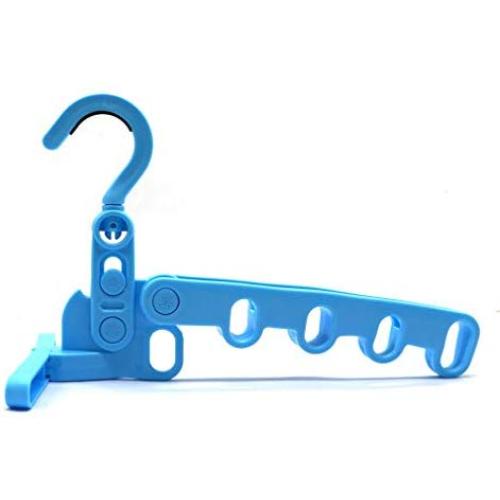 PWireless Folding Clothes Hanger, Portable Folding Clothes Hangers Travel Accessories Foldable Clothes Drying Rack 5-Hole Clothes Drying Hanger for Travel