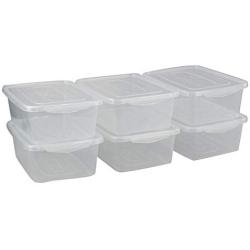 Yubine Clear Storage Containers, 5.7 Liter Plastic Boxes Organizer with Lid, 6 Packs