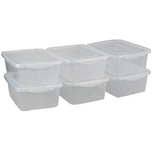 Yubine Clear Storage Containers, 5.7 Liter Plastic Boxes Organizer with Lid, 6 Packs Yubine Clear Storage Containers, 5.7 Liter Plastic Boxes Organizer with Lid, 6 Packs