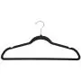 50 Pack Clothes Hangers Black Velvet Clothes Hanger Ultra Thin Non Slip Pants Slack Blouse Dress Organizer - Fights Creases! (Black, 50 Hangers)