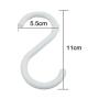 uxcell Plastic S Shaped Household Clothes Socks Towel Shower Hanger Hook 5pcs White