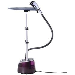 HOMCOM Fabric Garment Steamer for Clothes, Hanging Full Size, 2.8 Liter, 1350W, 2 Power Settings, Dark Red