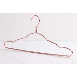 Homwel 5 Pack Rose Metal Wire Hangers Clothes,Hangers 16.5 Inches,Standard Suit Hanger,Metal Clothes Hanger with Notches