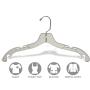 Sturdy Clear Plastic Top Hanger,  Boxes of 100 Durable Space Saving Hangers w/ 360 degree Chrome Swivel Hook and Notches for Shirt or Dress by The Great American Hanger Company