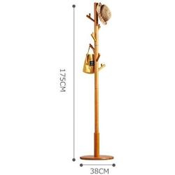 DPPAN Wooden Coat Racks Tree, Free-Standing Floor Hanger with 8 Hooks, Entryway Hall Coat Hanger Holder for Clothes Hat Bag,Wood