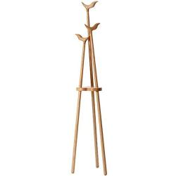 Cxjff Floor Standing Coat Rack Clothes Hat Stand Hanger 6 Hooks Solid Wood Creative, Log Colors, 40x40x185CM (Color : Log Color)