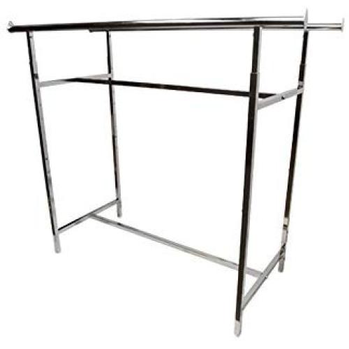 Double Parallel Bar Adjustable Clothing Garment Retail Display Rack Rail Bar Clothes Hanger