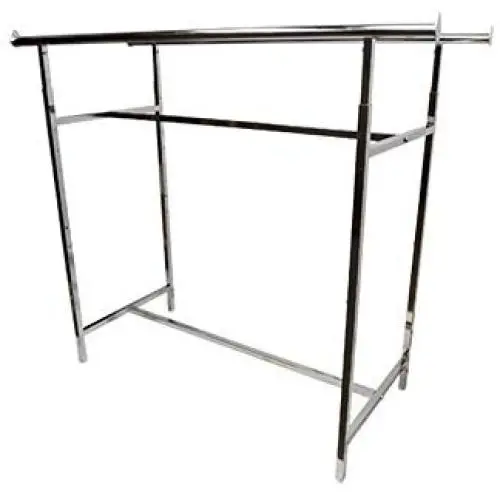 Double Parallel Bar Adjustable Clothing Garment Retail Display Rack Rail Bar Clothes Hanger Double Parallel Bar Adjustable Clothing Garment Retail Display Rack Rail Bar Clothes Hanger