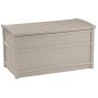 Suncast 50 Gallon Boxes Small Waterproof Outdoor Storage Container for Gardening Tools, Athletic Equipment and More Store Items on Deck, Patio, Backyard, Taupe Suncast 50 Gallon Boxes Small Waterproof Outdoor Storage Container for Gardening Tools, Athletic Equipment and More Store Items on Deck, Patio, Backyard, Taupe