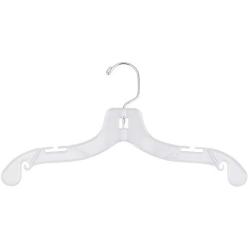 NAHANCO 414 Plastic Dress Hangers, Super Heavy Weight, 14", Clear (Pack of 100)