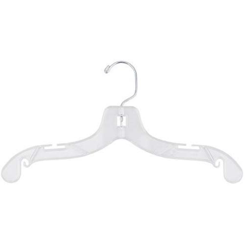 NAHANCO 414 Plastic Dress Hangers, Super Heavy Weight, 14", Clear (Pack of 100)