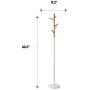 Type A Wooden Coat Rack | Clothing Hanger with 6 Hooks, Easy Assembly & 2 Adjustable Heights | Perfect for Your Hallway, Entryway or Foyer to Hang Your Clothes & Accessories | Wooden White Base
