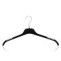 HANGERWORLD 20 Black 17inch Plastic Notched Coat Clothes Garment Top Hangers Metal Swivel Hook