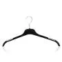 HANGERWORLD 20 Black 17inch Plastic Notched Coat Clothes Garment Top Hangers Metal Swivel Hook HANGERWORLD 20 Black 17inch Plastic Notched Coat Clothes Garment Top Hangers Metal Swivel Hook