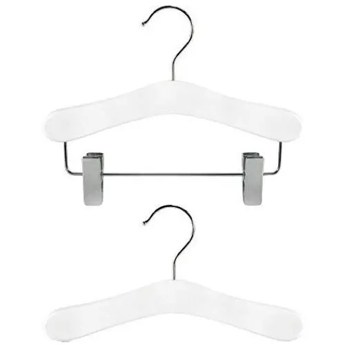 HANGERWORLD 30 White 10inch Kids Baby Toddler Closet Set Wooden Top and Clip Coat Pants Clothes Hangers HANGERWORLD 30 White 10inch Kids Baby Toddler Closet Set Wooden Top and Clip Coat Pants Clothes Hangers
