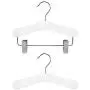 HANGERWORLD 30 White 10inch Kids Baby Toddler Closet Set Wooden Top and Clip Coat Pants Clothes Hangers HANGERWORLD 30 White 10inch Kids Baby Toddler Closet Set Wooden Top and Clip Coat Pants Clothes Hangers