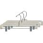 The Great American Hanger Company Clear Plastic Bottom, Boxes of 100 Flat Pant Hanger s with Adjustable Cushion Clips and Polished Chome Swivel Hook