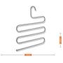 Opaten Non-Slip Pants Hangers S-Shape 5 Layers Stainless Steel Black Silicone Coating Multi Clothes Cascading Hangers Space Saving Clothes Organizer Jeans Pants Scarf Ties Towels