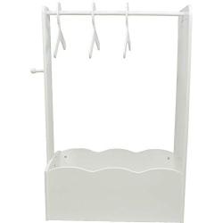 MMP Living Dress up Center with Full Length Mirror, knob and 3 Hangers - White, 3 feet Tall