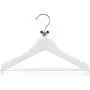 HANGERWORLD 18 White Wooden 11.8inch Kids Notched Coat Clothes Garment Hangers Non Slip Pants Bar Animal Head Design