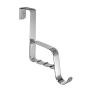 iDesign Forma Over the Door, Valet Hook for Coats, Hats, Robes, Towels, With Slots for Clothes Hangers - 1 Hook, Brushed Stainless Steel