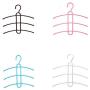 Plastic Cloth Hanger Space Saver Non-Slip Hook Clothes Holder Drying Rack Clothing Organizer 3 Layers Fish Bone Shaped 5pcs Random Color