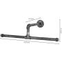 MyGift Industrial Antique Silver Metal Wall Mounted 20-Inch T-Bar Pipe Clothing Hanger Rack