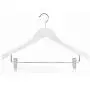 HANGERWORLD 5 White 17.7inch Wooden Notched Coat Clothes Garment Hangers Non Slip Adjustable Clips HANGERWORLD 5 White 17.7inch Wooden Notched Coat Clothes Garment Hangers Non Slip Adjustable Clips