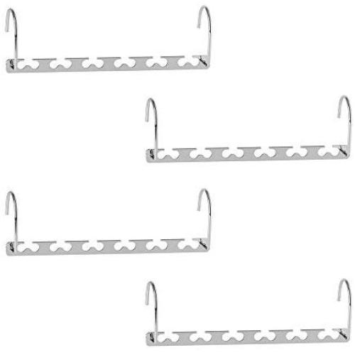 AYOTALL 4 Pack of 6-Hole Magic Space Saving Clothes Hanger for Closet Wardrobe Closet Organization Closet System, Hanger Multifunctional Heavy Duty Stainless Steel Storage Organizer