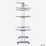 BonBon 3 Tier Clothes Drying Rack Folding Laundry Dryer Hanger Compact Storage Steel Indoor Outdoor (Gray/White)